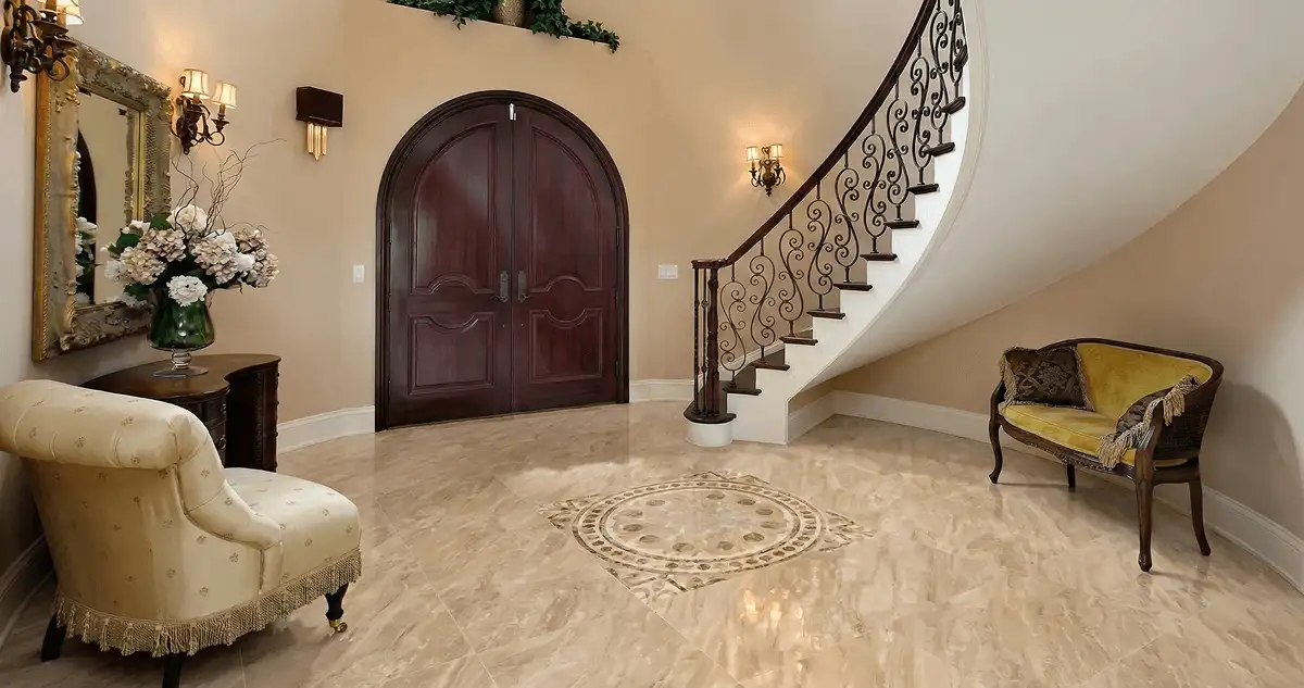 Entrance hall with professionally installed ceramic tile flooring in Bellevue WA