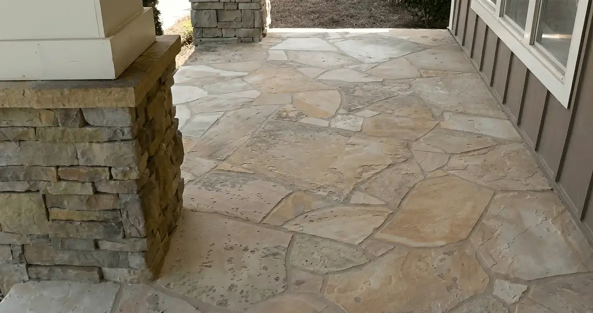 House entrance with professionally installed stone flooring in Bellevue WA